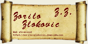 Zorilo Zloković vizit kartica